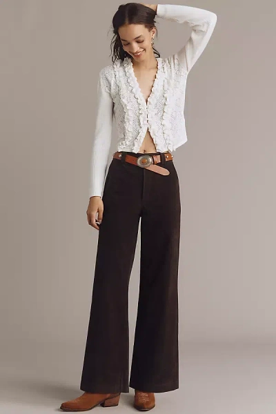 Joe's Jeans The Mia Faux-suede Wide-leg Ankle Pants In Brown