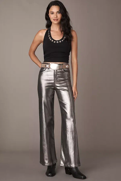 Joe's Jeans The Mia High-rise Wide-leg Jeans In Silver