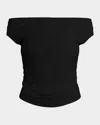 Joe's Jeans The Mia Off-the-shoulder Crop Top In Black