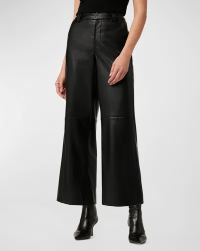 Joe's Jeans The Mia Vegan Leather Crop Trousers In Black