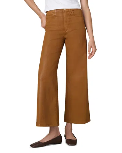 Joe's Jeans The Mia Wide Leg Ankle Coated Jeans In Brown Bronze