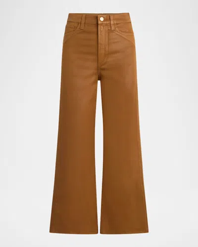 Joe's Jeans The Mia Wide-leg Coated Jeans In Brown