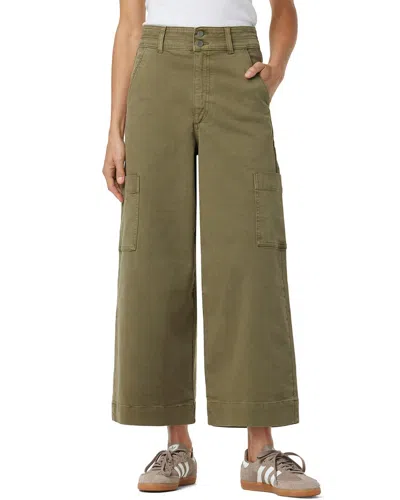 Joe's Jeans The Milla Burnt Olive Utility Wide Leg Crop Jean In Green