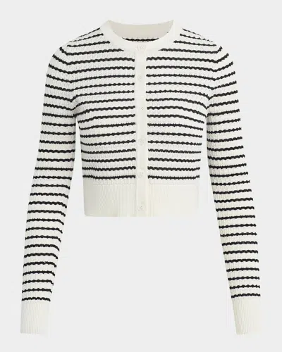 Joe's Jeans The Pointelle Dani Cardigan In Milk/black