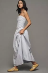 Joe's Jeans The Reina Strapless Linen Blend Midi Dress In Neutral