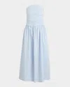 Joe's Jeans The Reina Strapless Linen Blend Midi Dress In Blue