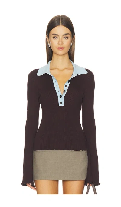 Joe's Jeans The Riley Polo Sweater In Brown