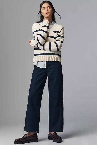 Joe's Jeans The Ryan Petite Low-slung Baggy Wide-leg Jeans In Blue