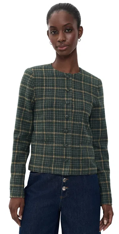 Joe's Jeans The Scottie Jacket Moss Multi Plaid In Green
