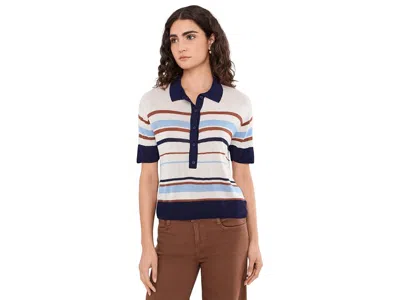 Joe's Jeans The Stella Polo Sweater Women's Clothing Ecru Azure Multi Stripe: Md