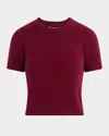 Joe's Jeans The Steph Shrunken Short-sleeve Sweater In Burgundy