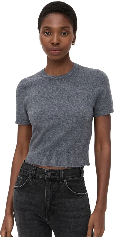 Joe's Jeans Steph Shrunken Short Sleeve Sweater In Charcoal In Blue