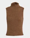 Joe's Jeans The Stevie Sleeveless Roll Neck Sweater Cinnamon In Brown