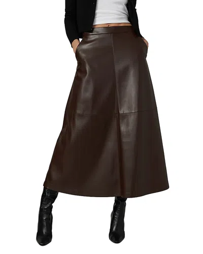 Joe's Jeans The Tavi Faux Leather Maxi Skirt In Coffee Bean