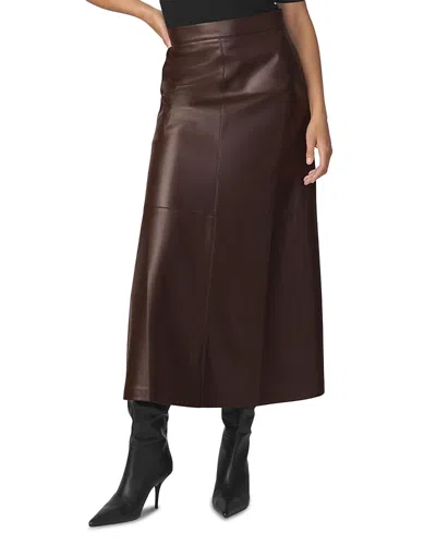 Joe's Jeans The Tavi Faux Leather Skirt In Brown