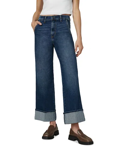 Joe's Jeans The Trixie High Rise Wide Cuff Trouser Jeans In Double Down In Blue