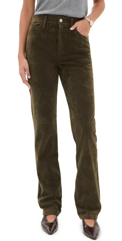 Joe's Jeans The Vegan Suede Margot Slim Pants Olive In Green