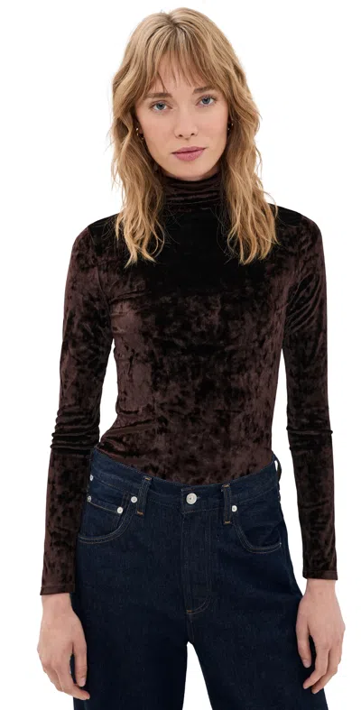 Joe's Jeans The Velvet Tony Long Sleeve Top Cacao In Yellow