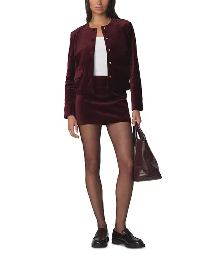 Joe's Jeans The Velveteen Lady Like Jacket In Burgundy