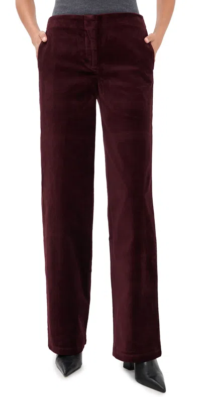 Joe's Jeans The Velveteen Slim Clean Pants Cabernet In Burgundy
