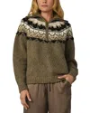 Joe's Jeans The Wells Fair Isle Wool Blend Half Zip Sweater In Green