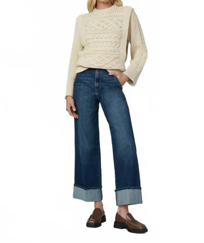 Joe's Jeans Trixie Trouser Wide Cuffs Jeans In Double Down In Blue