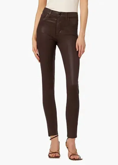 Joe's Jeans Women's Charlie Leather Coated Jeans In Chocolate In Brown