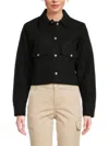 Joe's Jeans Women's Cropped Shirt Jacket In Black