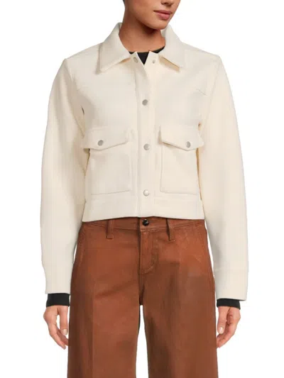 Joe's Jeans Women's Cropped Shirt Jacket In Cream