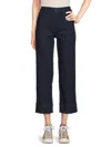 Joe's Jeans Women's Dark Wash Folded Cuff Cropped Jeans In Indigo Rinse