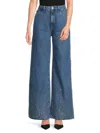 Joe's Jeans Women's Embellished Wide-leg Jeans In Blue