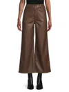 Joe's Jeans Women's Faux Leather Wide-leg Pants In Brown