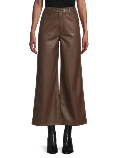 Joe's Jeans Babies' Women's Faux Leather Wide-leg Pants In Brown