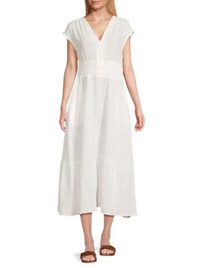 Joe's Jeans Women's Gauze Midi A Line Dress In Ivory
