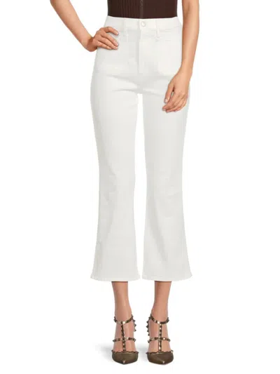 Joe's Jeans Women's High Rise Flare Leg Cropped Jeans In White