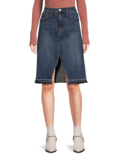 Joe's Jeans Babies' Women's High-rise Midi-length Denim Skirt In Blue
