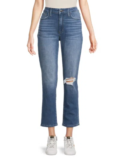 Joe's Jeans Babies' Women's High Rise Straight Distressed Ankle Jeans In Medium Blue