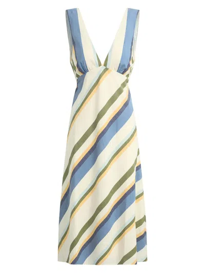 Joe's Jeans Women's Joni Striped Cotton-blend A-line Midi-dress In Multi