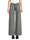 Joe's Jeans Women's Low-rise Wide-leg Crystal Embellished Jeans In Gray