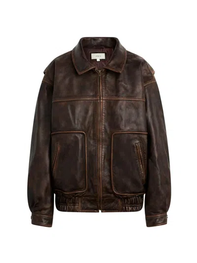 Joe's Jeans Women's Luca Exposed-seam Leather Jacket In Brown