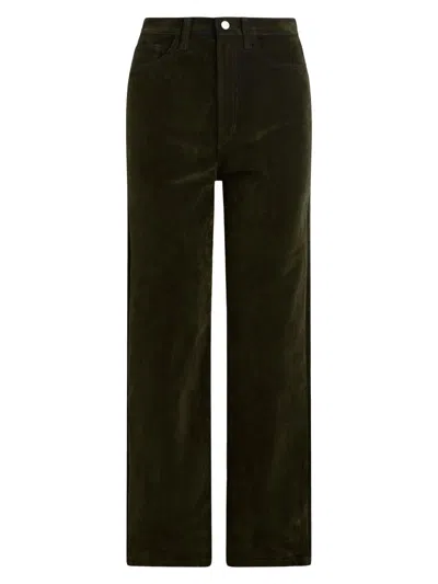 Joe's Jeans Women's Margot Straight-leg Velvet Pants In Green