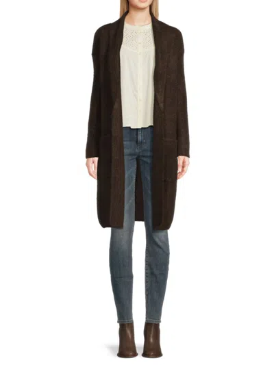 Joe's Jeans Women's Plaid Open Front Cardigan In Brown