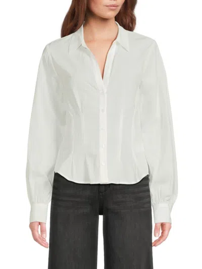 Joe's Jeans Women's Pleated Cotton Shirt In White