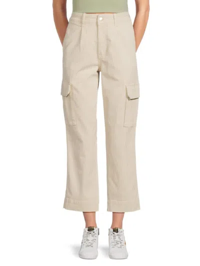 Joe's Jeans Women's Precious Straight Leg Cargo Pants In Double Cream