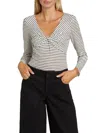 Joe's Jeans Women's The Ava Stripe Twist Long-sleeve Top In Black White Stripe