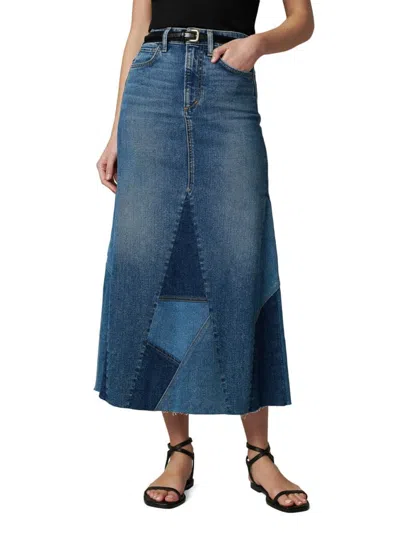 Joe's Jeans Women's The Bailey Pieced Maxi Skirt In Blue