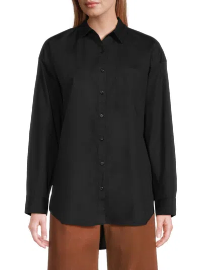 Joe's Jeans Women's The Boyfriend Button Down Shirt In Black