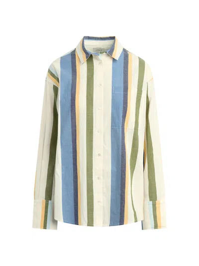 Joe's Jeans Women's The Boyfriend Striped Button-up Shirt In Brown