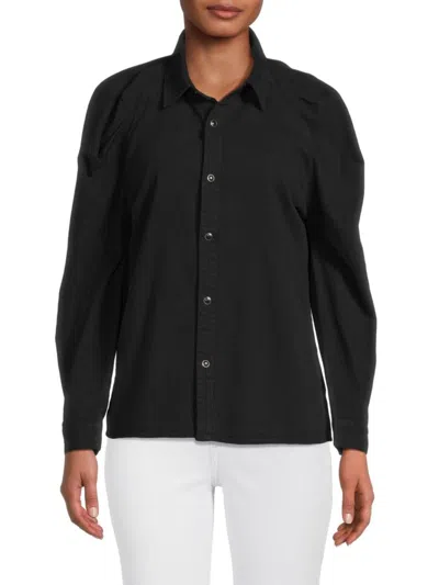 Joe's Jeans Women's The Brody Pleated Sleeve Shirt In Black