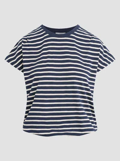 Joe's Jeans Bubble Crewneck Tee In Navy Stripe In Multi